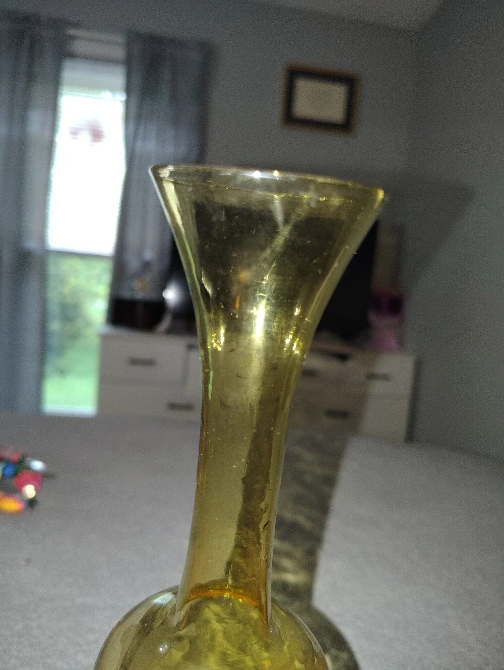 Vintage Bohemian Venetian Amber Glass Bud Vase